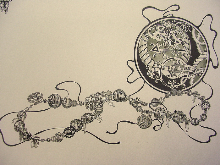 "Ожерелье из зубов сыновей Волюндра"иллюстрация к кельтским легендам