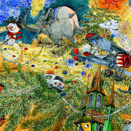 "Приключения новогодних игрушек" разворот - бал