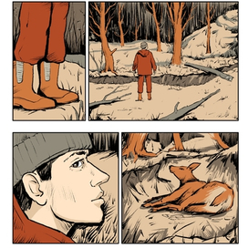 Раненая олениха