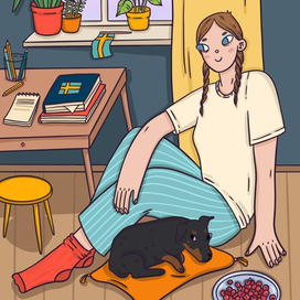 Девочка с собакой