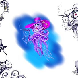 медуза, осьминог