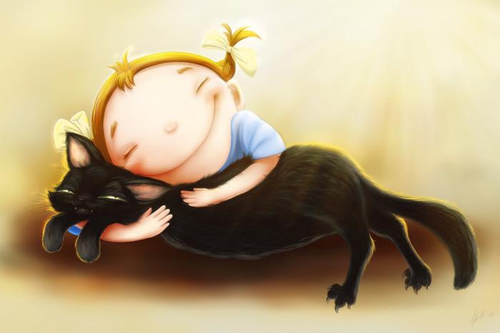 Девочка и Кошь.