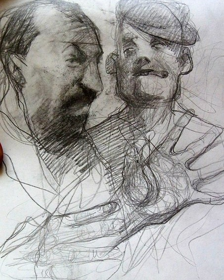 Эскиз к повести Сергея Есенина "Страна негодяев" 