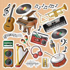 Набор с мини-иллюстрациями "Музыкальные инструменты"