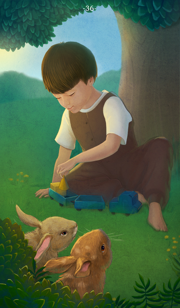 Страница анимационной книги The Velveteen Rabbit