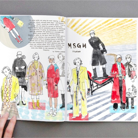 Иллюстрация для рекламы новой коллекции одежды модного брэнда MSGM 