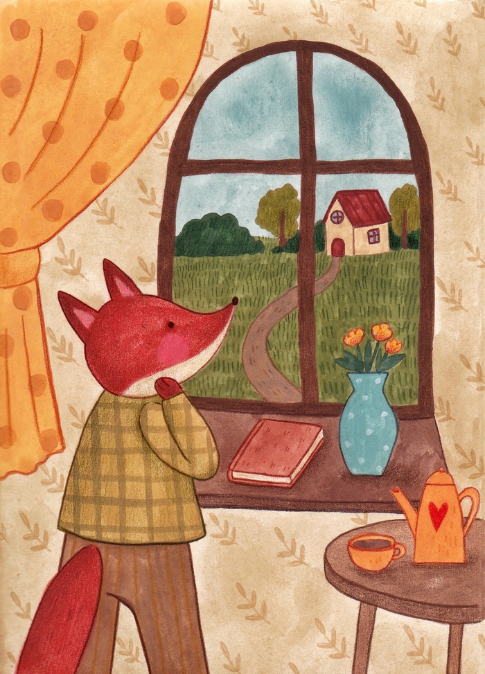 лисенок у окна