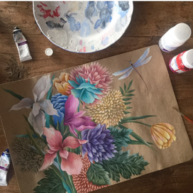 скиз принта для печати на ткани