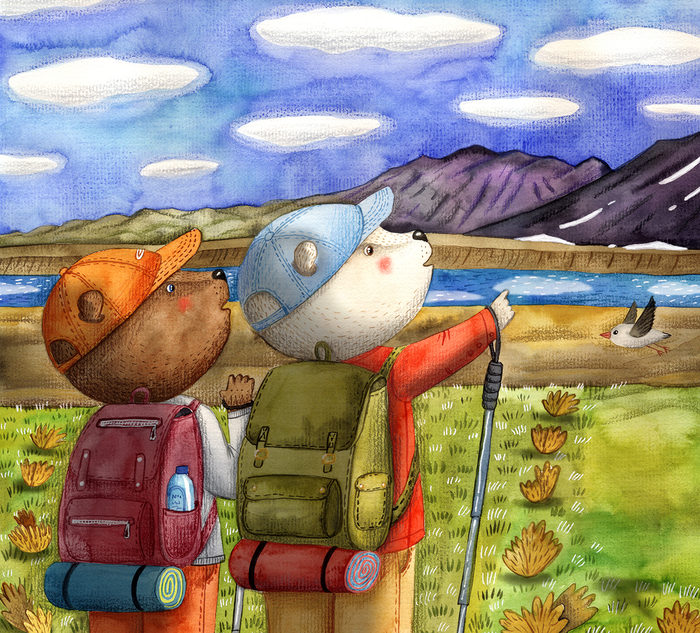 — Смотри, а вот и он! Самый высокий в мире вулкан  Охос-дель-Саладо.©️