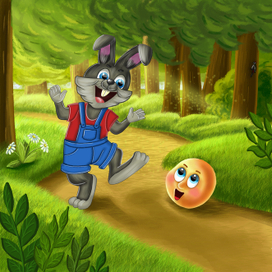 Заяц и Колобок из сказки «Колобок»