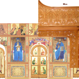 Деталь иконостаса (резьба ,дерево липа, тонировка, вощение)