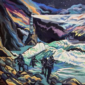 Шторм. маяк. Военные пловцы