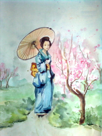 китаянка с зонтиком
