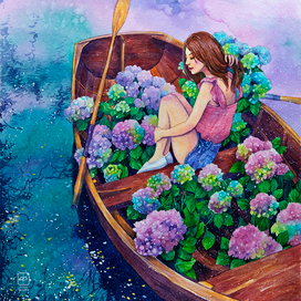 Девушка в лодке