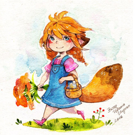 Лисичка с цветами