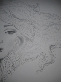 девушка с ветром в волосах 