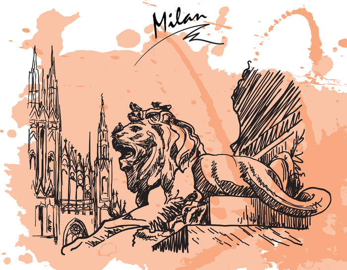 Скульптуры на площади перед Миланским собором