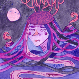 Акварельная иллюстрация Мудрость для Метафорических карт