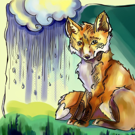 Иллюстрация к сказке "Лисенок и лучик"