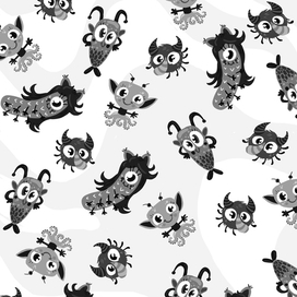 Паттерн на фон для блока к детской книжка "Кошмарсики 2" изд "Клевер"