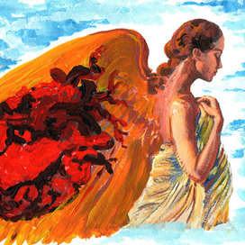 девушка ангел с сердцем 