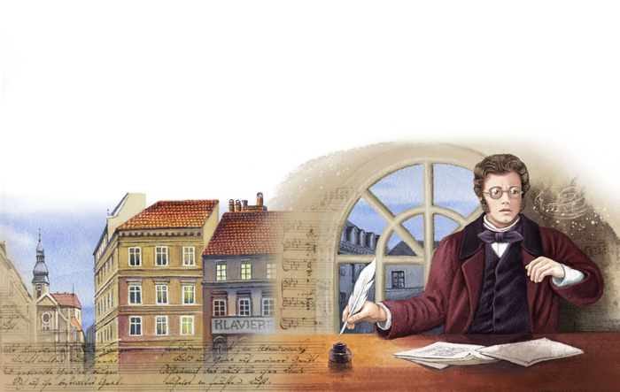 К произведению Марины Дробковой " Шуберт и зимний путь" . Издательство "Аквилегия-М".11