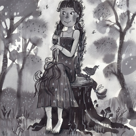 Девочка с косичками 