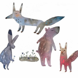 Акварельные зверята