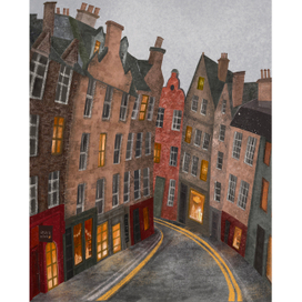 Иллюстрация для серии открыток. Victoria's street