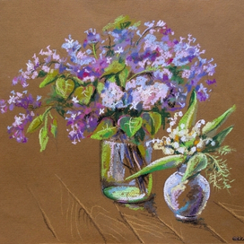 Весенний натюрморт: Сирень и Ландыши