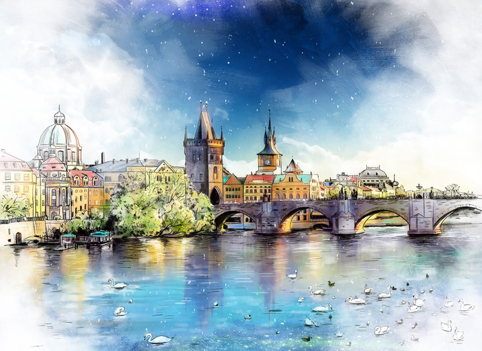 Прага. Вечер