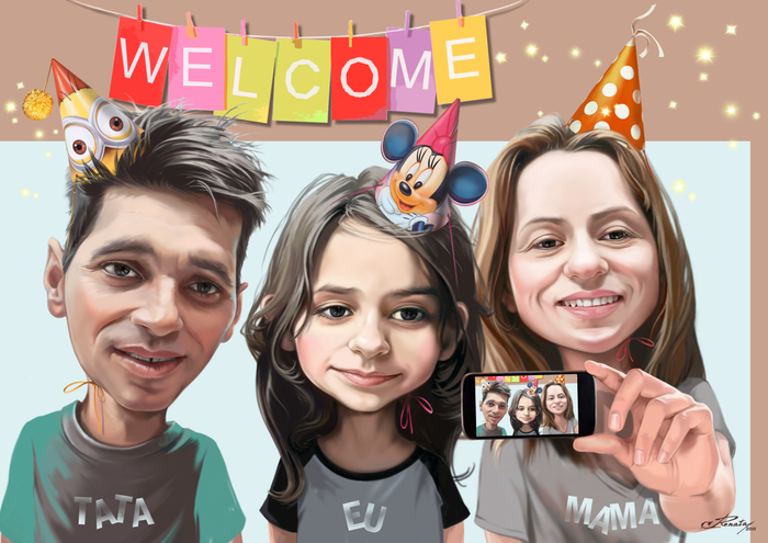 шарж семейка