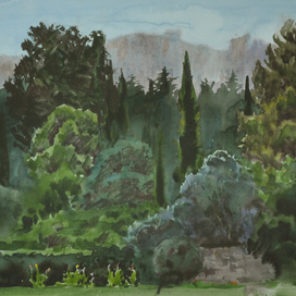 "Заповедник", бум.,акварель, 30x40, 2013 г.