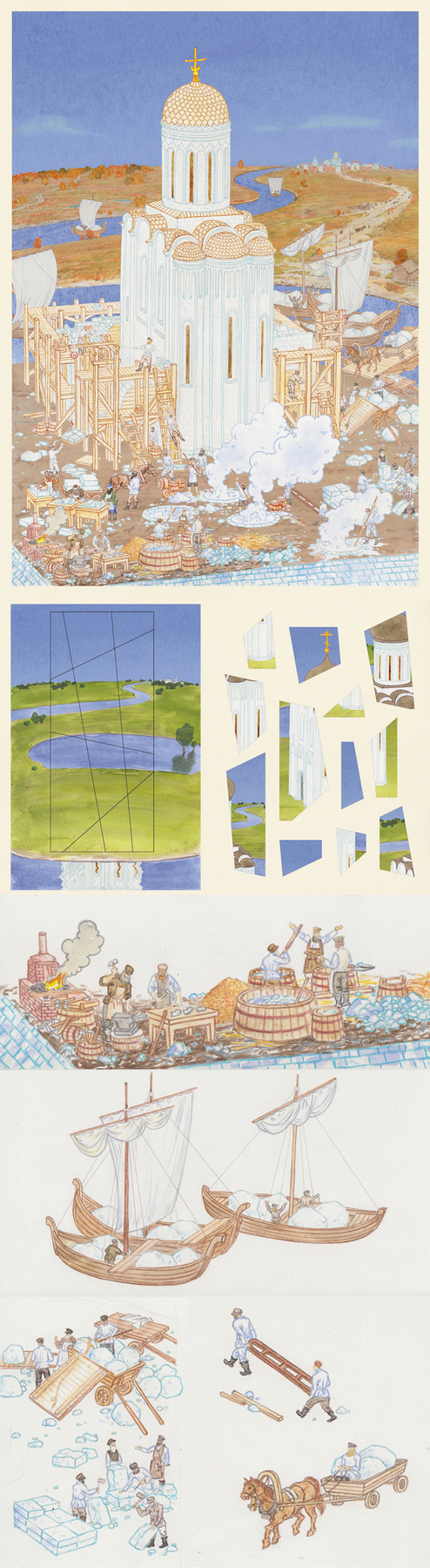 Строительство храма Покрова на Нерли