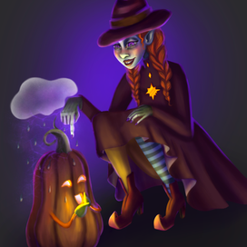 Ведьма с тыквой