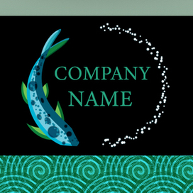 Пример оформления визитной карты: бесшовный паттерн и логотип