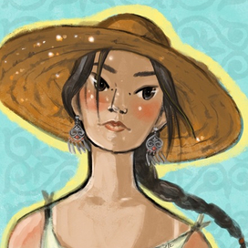 собирательница яблок