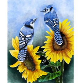 Птицы в подсолнухах