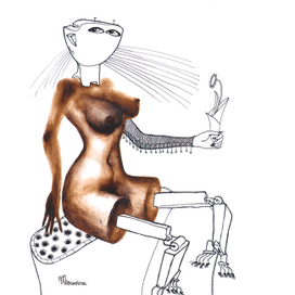 девушка, от волнения тыкает пальцем в мягкое кресло*