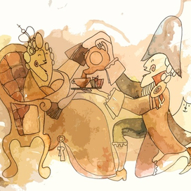 Иллюстрации на тему Екатерина Великая(Проектировалось как роспись на посуду)