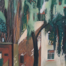 Двор в Вильнюсе. 2014. б., пастель. 50х65