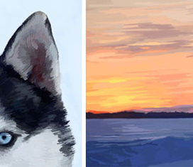 Серия иллюстраций для статьи о гонках в упряжках "Берингия-2013"