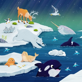 Виммельбух Найди и покажи Арктика и Антарктида