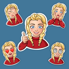 Портретный стикер для соц сетей