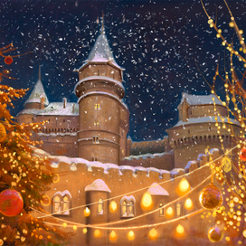 Бойницкий замок в рождество.Из серии грады.