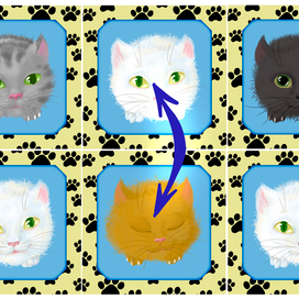 Игра настольная "Котики" 2 в 1