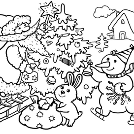 Новогодняя раскраска