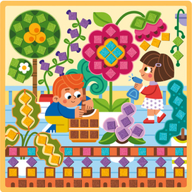 Магнитная мозаика на подложке для детей, оранжерея