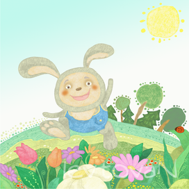 Иллюстрация к рассказу "Зайчик на полянке"