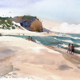 Dunes and ocean. Foz do Arelho, Portugal